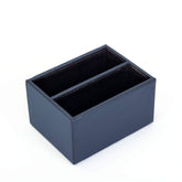 Navy Blue Leatherette Coaster Box